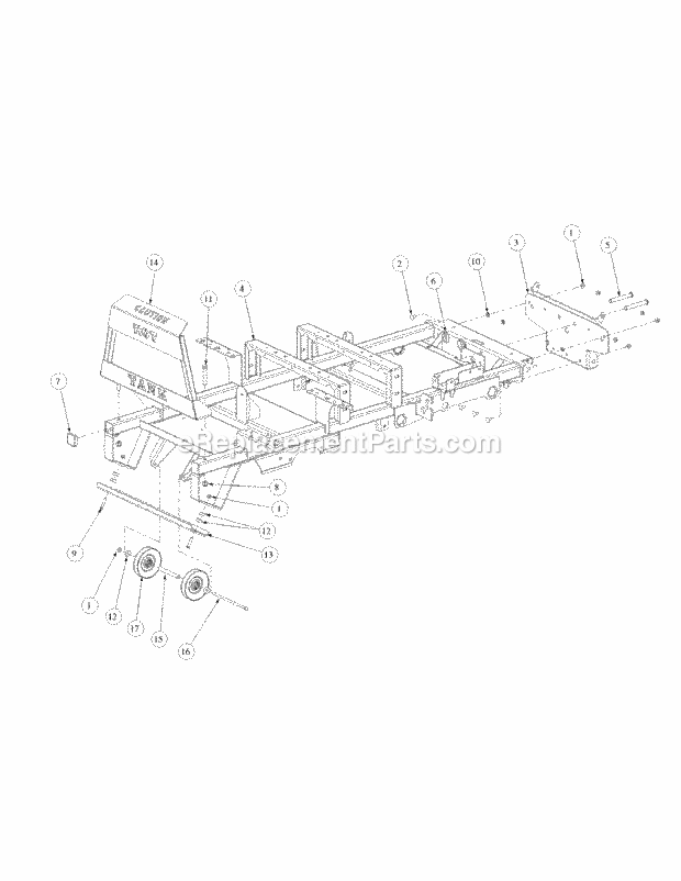 Frame Assembly Diagram and Parts List for M72-KW 53AB5GFZ750 Cub Cadet Sprayer
